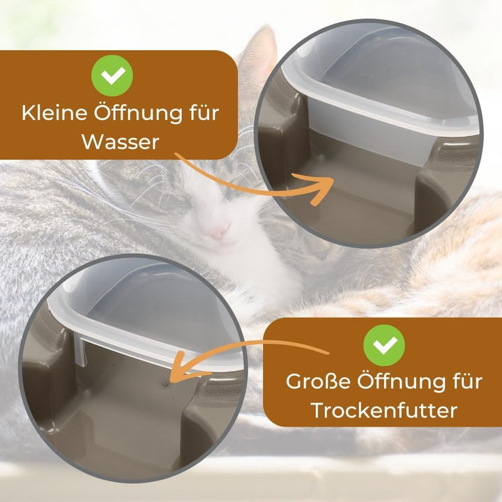 2er Set Automatischer Futterspender Wasserspender 2in1 Futterautomat Wasserautomat für Hunde Katzen