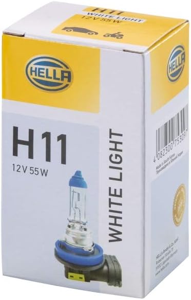 HELLA - Glühlampe - H11 - White light up to 4200 Kelvin - 12V - 55W - Sockelausführung: PGJ19-2 - Sc