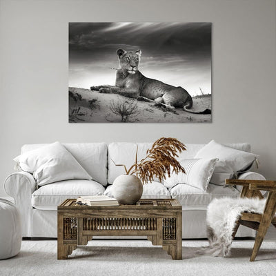 Bilder auf Leinwand 100x70cm Leinwandbild Tierwelt weiblich katze Tier Gross Wanddeko Bild Schlafzim