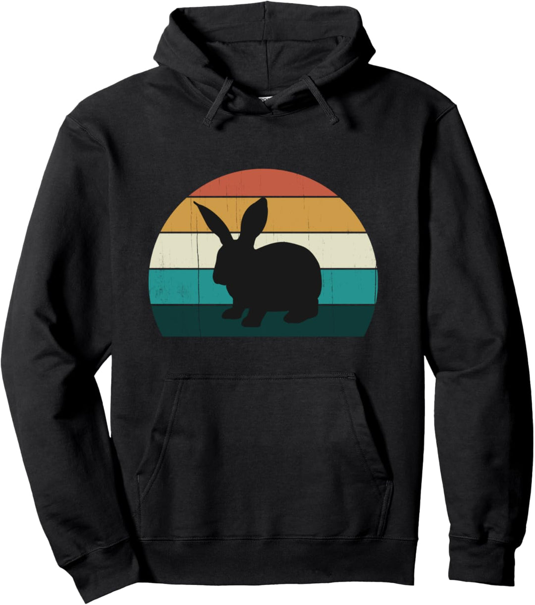 Retro Rabbit Sunset - Cooles Vintage Nettes Tier Geschenk Pullover Hoodie