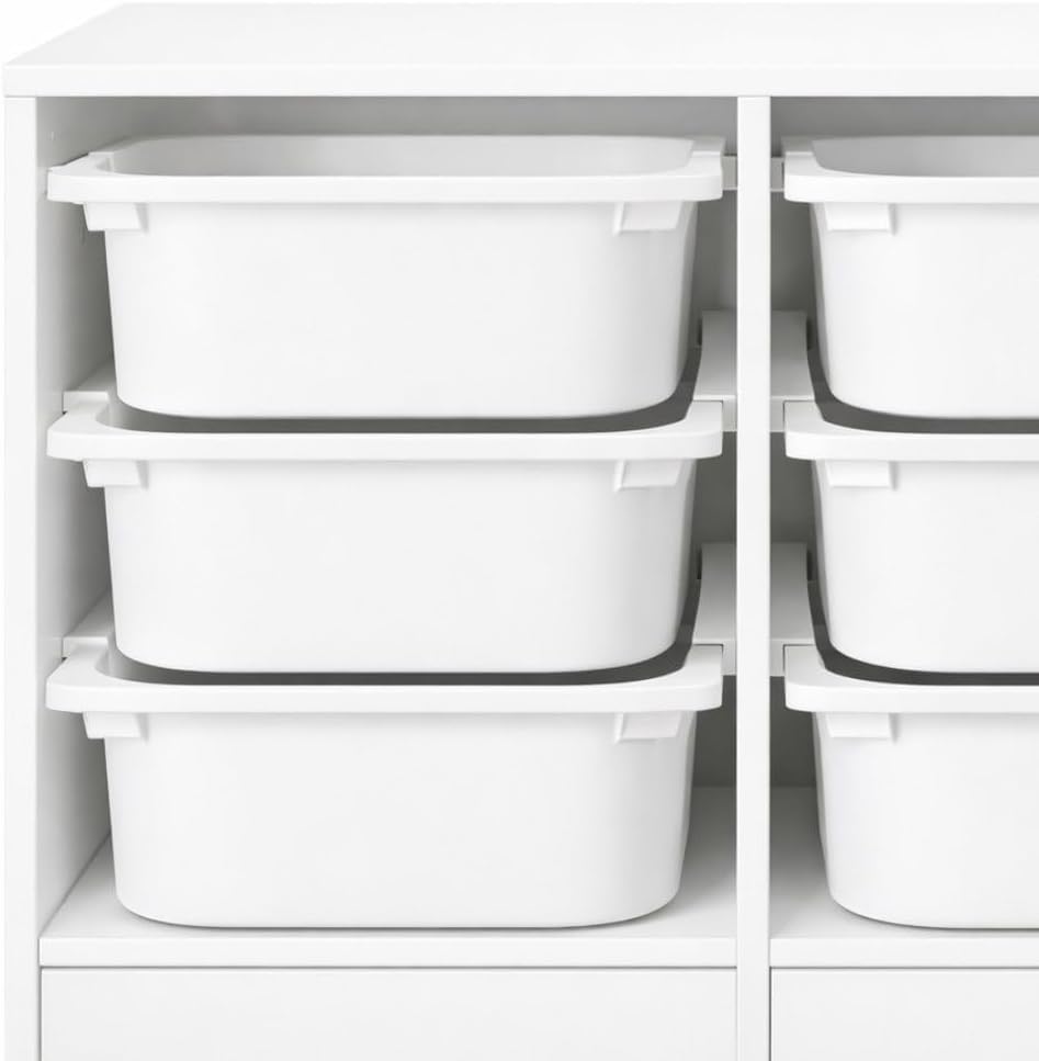 6X Schienen kompatibel mit IKEA Kallax Regal passend für IKEA Trofast Boxen DIY-Weiss, Weiss
