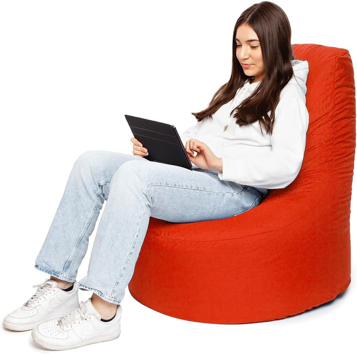 PATCH HOME Gamer Sessel Sitzsack inkl. Würfel Bean Bag Set Ø80cm, 30cm Sitzhöhe, 90cm Höhe + 35x35cm