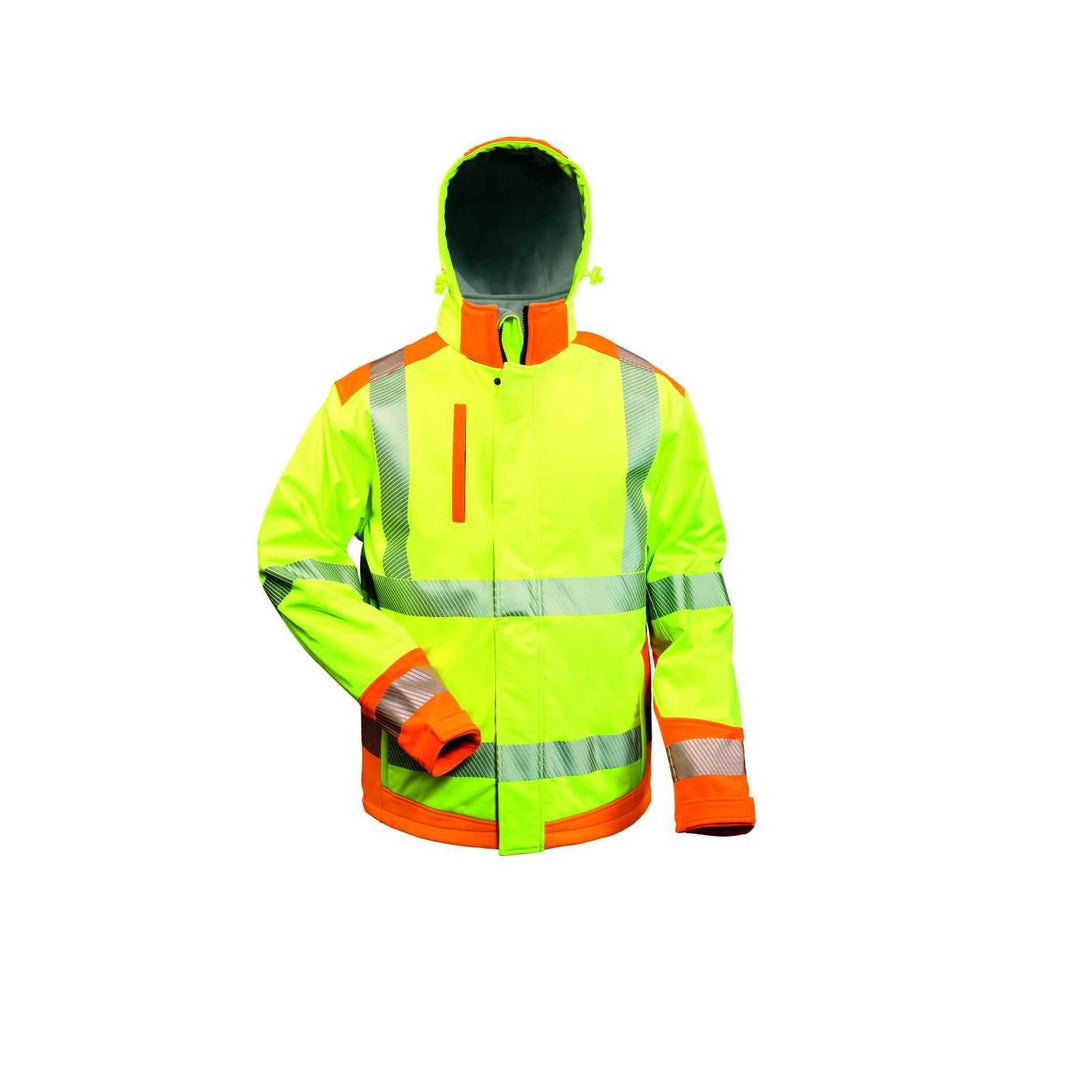 Warnschutz Winter Softshelljacke mit Kapuze Elysee *RICKMER* gelb/orange Gr. XL
