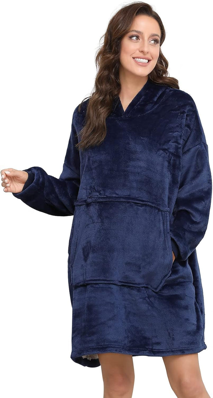 Sendowtek Übergrosse Hoodie Decke Damen Oversized, Sherpa Deckenpulli Weich Super Warme Komfortable