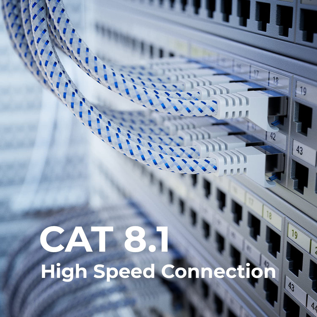 deleyCON 10m CAT 8 Patchkabel (40 Gbit/s, 2000 MHz) Gigabit Netzwerkkabel Ethernet Kabel RJ45 S/FTP