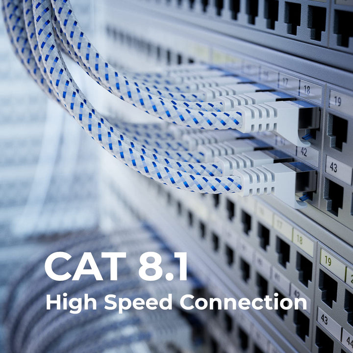 deleyCON 10m CAT 8 Patchkabel (40 Gbit/s, 2000 MHz) Gigabit Netzwerkkabel Ethernet Kabel RJ45 S/FTP