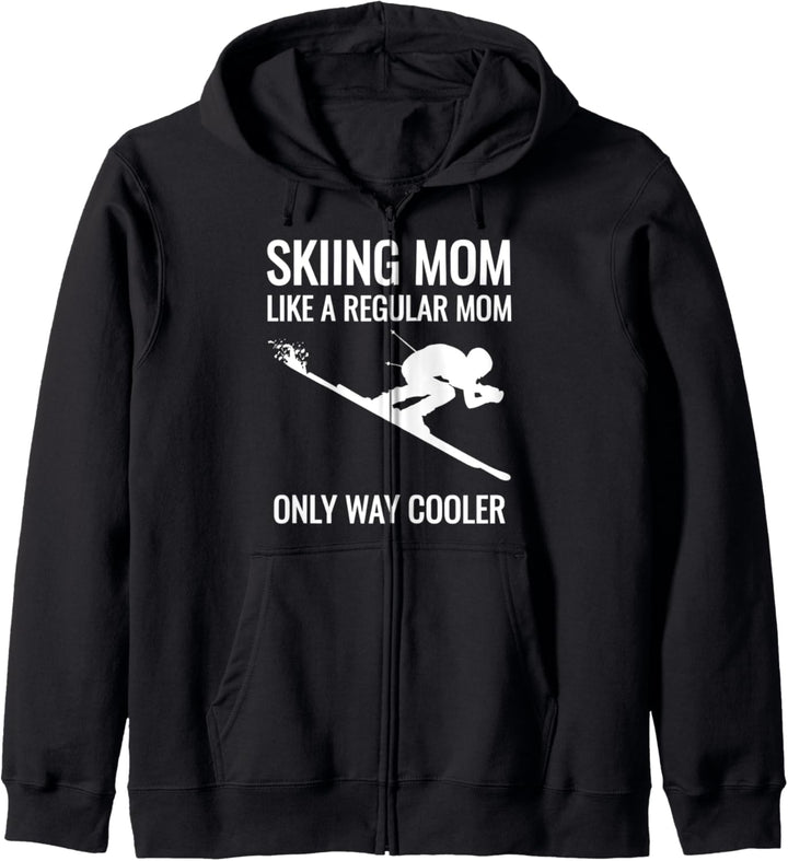 Geschenk für Ski fahrende Mütter für Mütter, die Ski fahren Kapuzenjacke