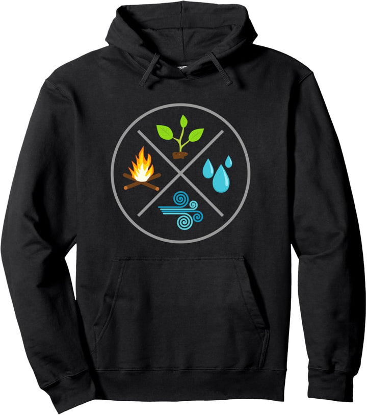 Die 4 Elemente - Feuer Wasser Erde Luft - Natur Pullover Hoodie