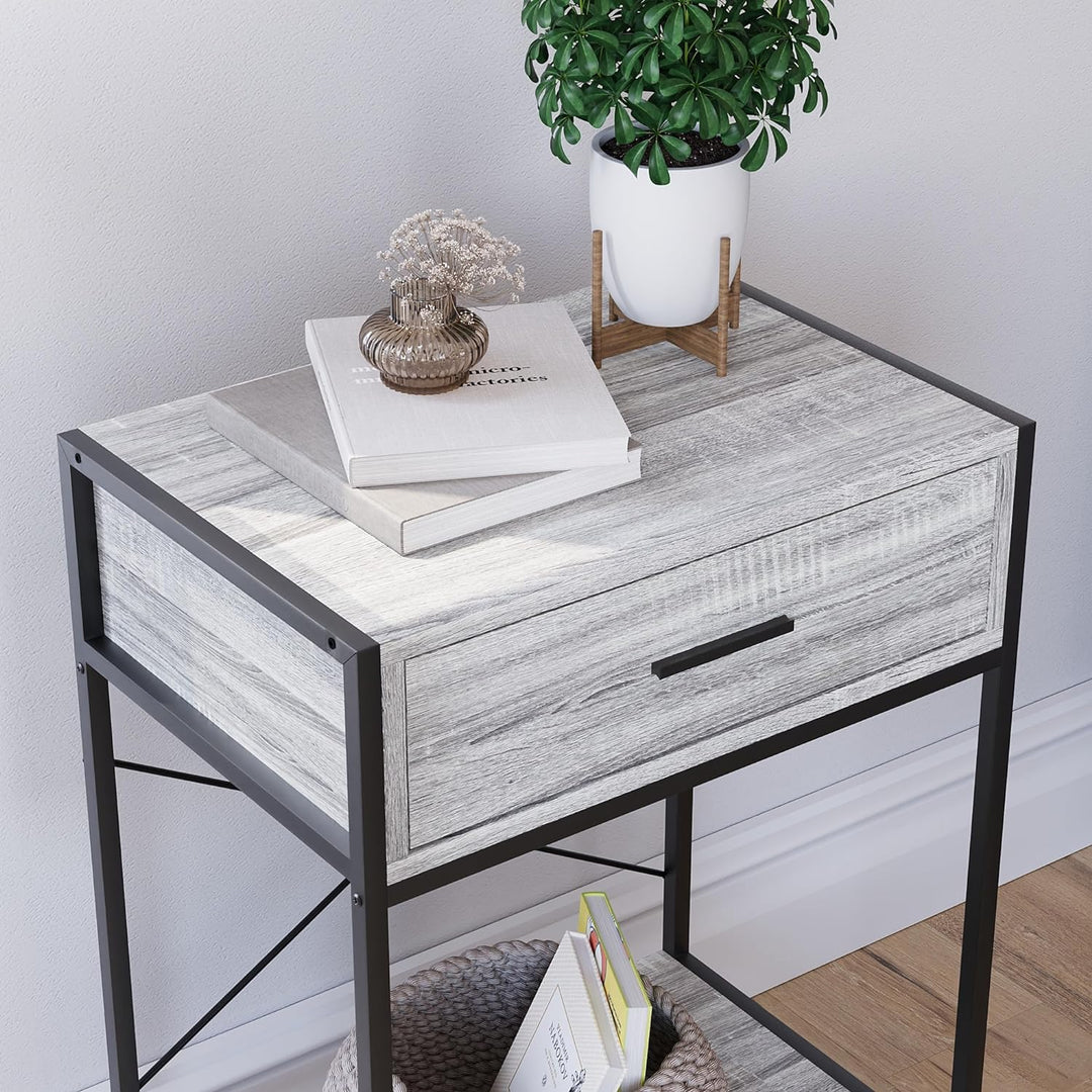 Vida Designs Brooklyn Konsolentische, Holz, Grau, 1 Drawer Grau 1 Drawer, Grau 1 Drawer