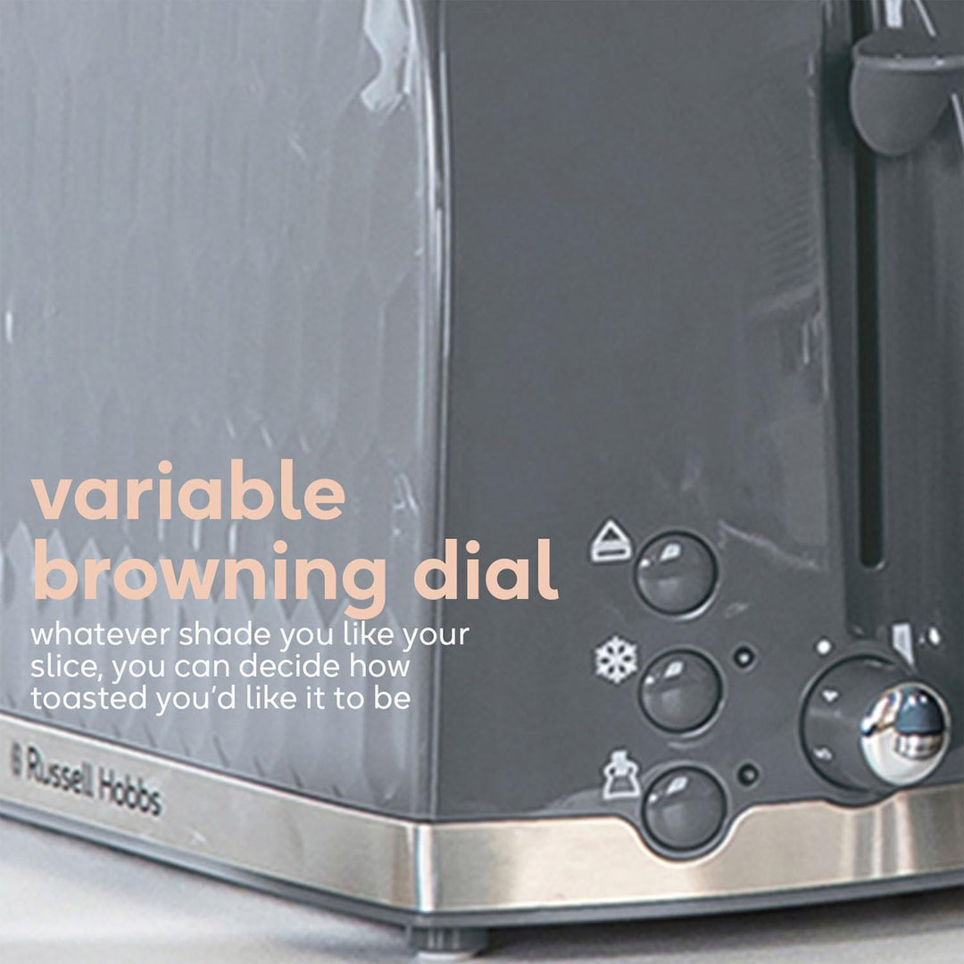 Russell Hobbs 26063 Waben-Toaster mit 2 Scheiben (extra breite Schlitze, hohe Hebefunktion, 6 Bräunu