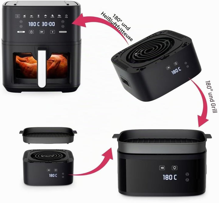 KEINVE Heissluftfritteuse 8L Airfryer 1650W ohne Öl
