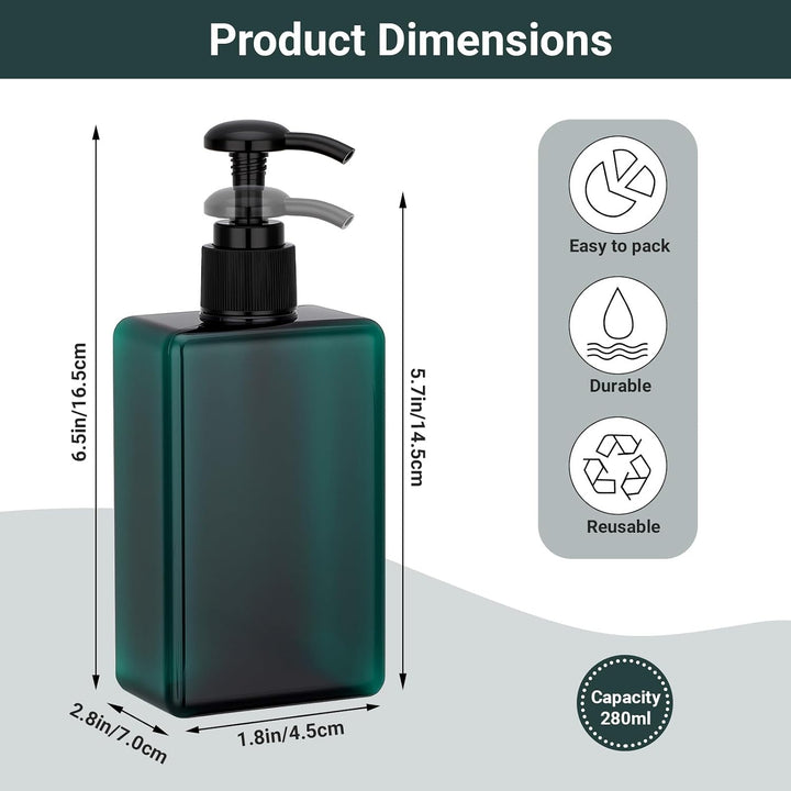 Suream Nachfüllbare Pump-Pressflaschen, Shampoo- und Conditioner-Spender, 280 ml, nachfüllbare Kosme