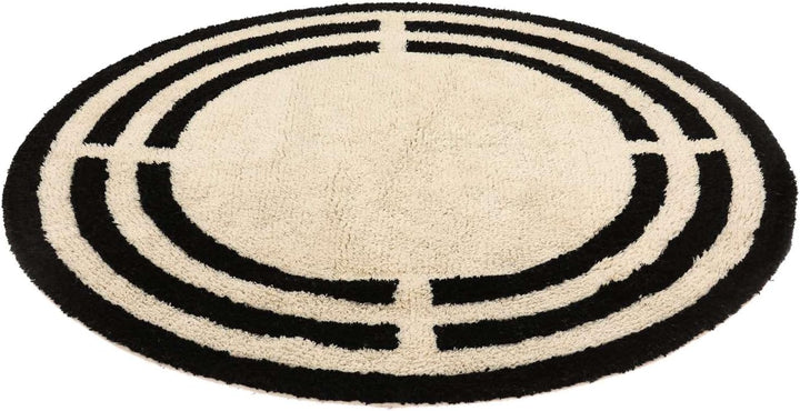 RugVista Badematte Chateau, ∅ 90 cm, Rund, Mittelflor, Anti-Rutsch, Moderner Badteppich, Maschinenwa