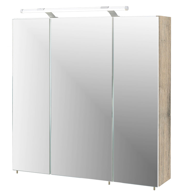 Schildmeyer Spiegelschrank 133075 Trient, 70.0 x 16.0 x 75.0 cm, wildeiche Dekor 70 cm Inkl. LED Bel