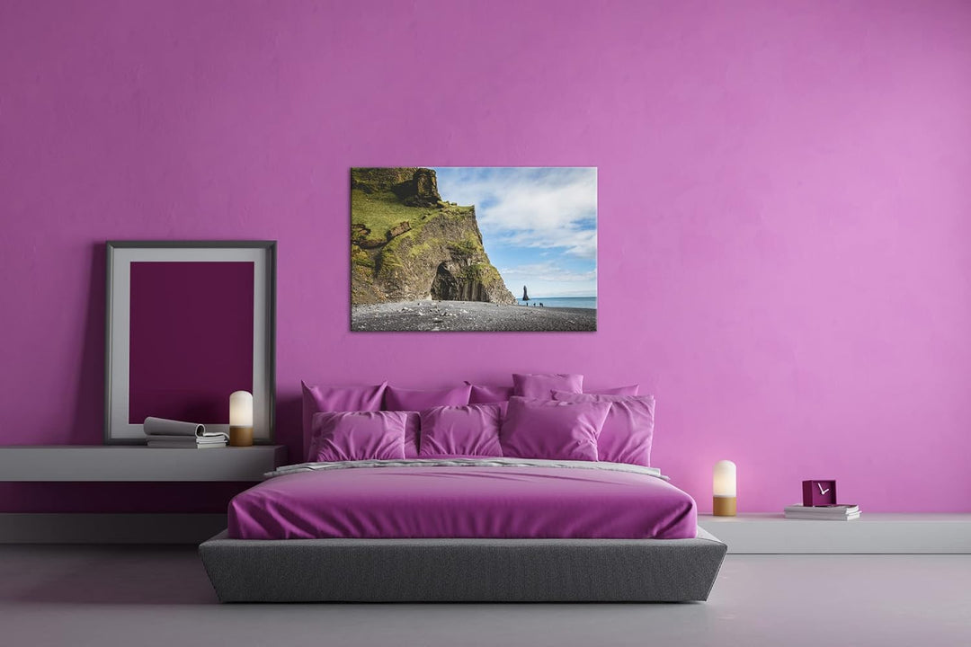 deyoli riesige Klippen in Island im Format: 60x40 als Leinwandbild, Motiv fertig gerahmt auf Echthol