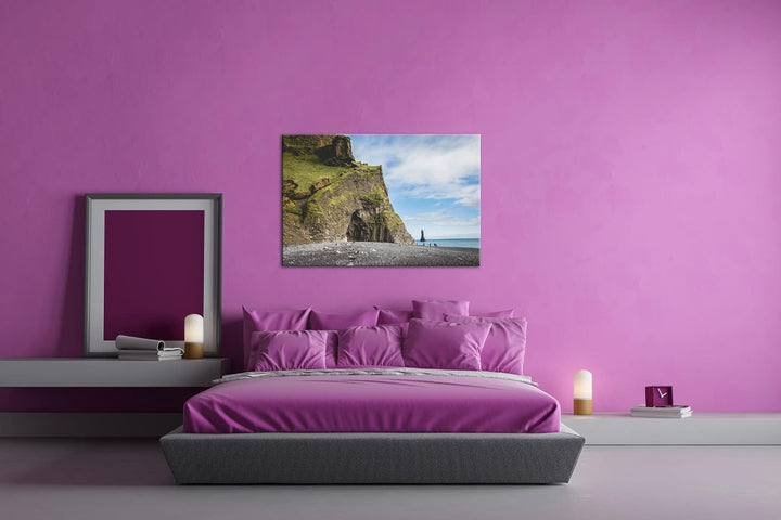 deyoli riesige Klippen in Island im Format: 60x40 als Leinwandbild, Motiv fertig gerahmt auf Echthol