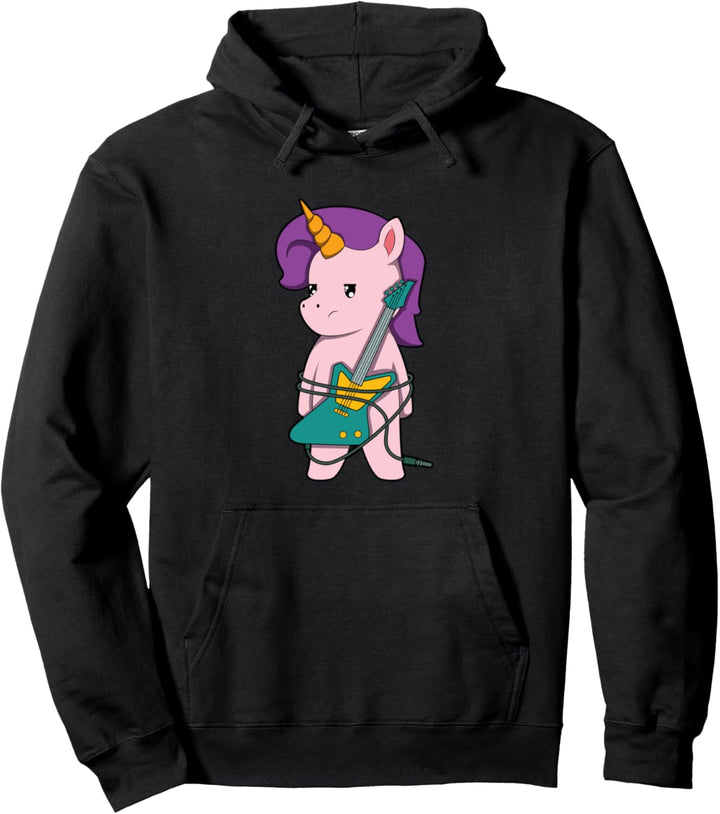 Rock And Roll Metal Music Gitarre Einhorn Pullover Hoodie