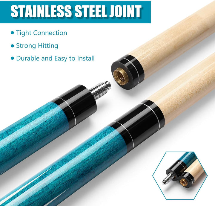 Pool Queue, 58 Zoll Billard Queue Kanadischer Ahornholz Pool Cue 13mm Spitzen für Professionelle Bil