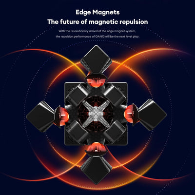 GAN 13 Maglev Magnetischer Speed Cube 3x3 Frosted Coated, Magnets Zauberwürfel 56 mm, GAN 2022 Flagg