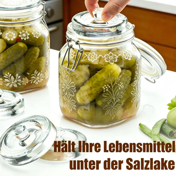 4 Stück Fermentiergewichte mit Ø 8 cm, Glasgewichte zum Fermentieren von Gemüse in Salzlake, Ideal z