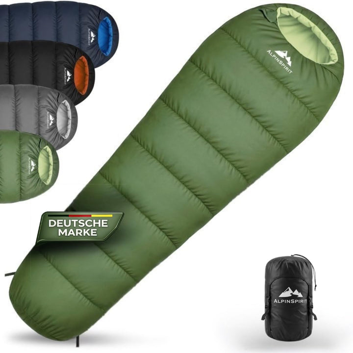 Schlafsack [Ultraleicht] 3 Jahreszeiten Sommer & Winter, kleines Packmass, Komfort, 210x75 cm, leich