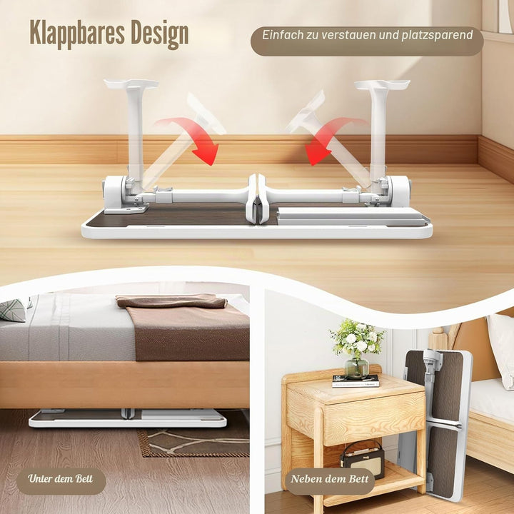 Ferghana Klappbarer Laptoptisch Höhenverstellbarer Laptoptisch mit Schublade + LED+ Ventilator Tragb