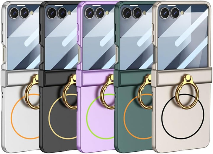 COQUE Handyhülle für Samsung Flip 7 mit HD-Folie, Scharnier-Vollschutz, schlanke, ultradünne magneti