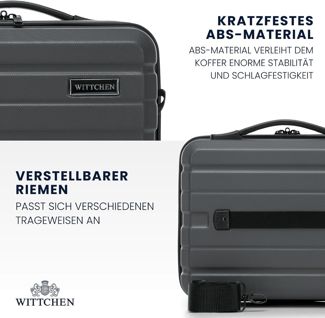 WITTCHEN COMODO Line Koffer Handgepäck Gepäck-Set aus ABS Teleskopgriff TSA Schloss 4 Doppelräder Du
