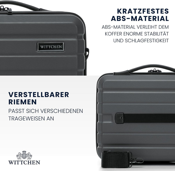 WITTCHEN COMODO Line Koffer Handgepäck Gepäck-Set aus ABS Teleskopgriff TSA Schloss 4 Doppelräder Du