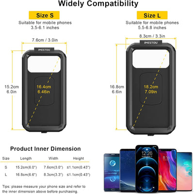 wasserdichte IP67 Motorrad Telefonhalterung, iMESTOU Fahrradhalterung mit 2,5 cm (1 Zoll) Doppelkuge