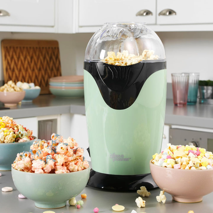 Giles & Posner Elektrische Popcornmaschine - Heissluftzirkulation, 3-Minuten-Schnellpoppung, Gesunde