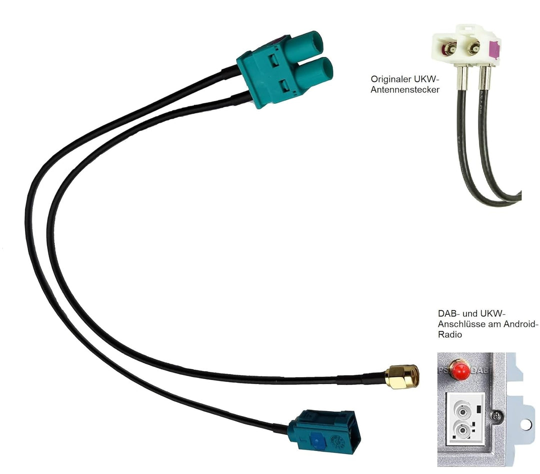 M.I.C. SKAA-59B Y-Adapter (Doppel-Fakra auf UKW/DAB+) | WICHTIG: Prüfen Sie vor Kauf die Kompatibili