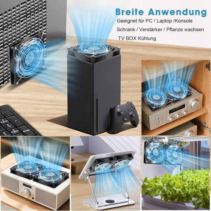 GDSTIME 2 Stück 140mm x 25mm USB Lüfter 140mm Lüfter 140mm PC Fan Gehäuse Lüfter für PC Computer Lap