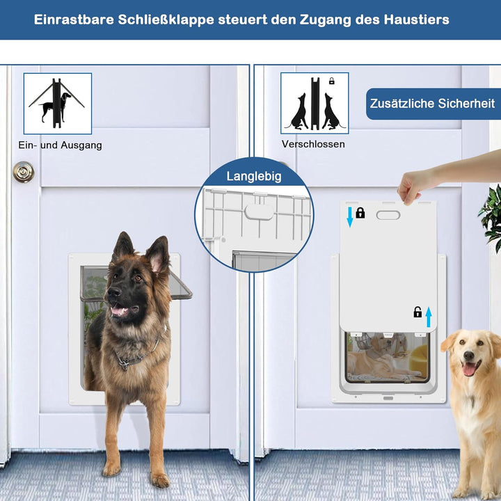 CEESC Hundeklappe für grosse Hunde, Wetterfeste Pet Door für Katzen und Hunde bis zu 45 kg, Haltbare