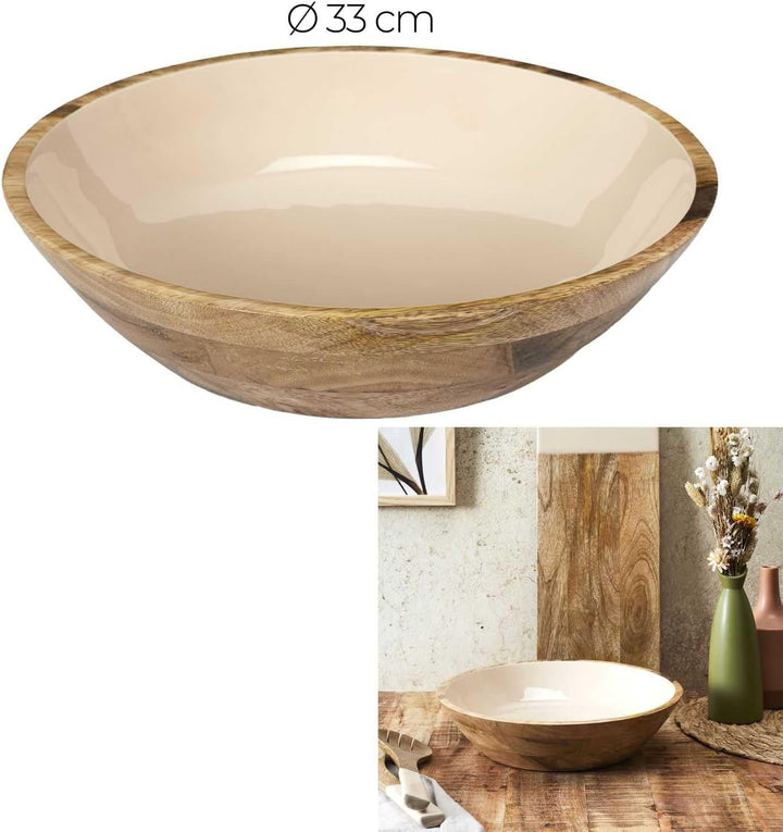 HOME DECO FACTORY, KA0572, Dune Uni Mango Wood Salad Bowl, elegant and Natural Design, ideal for Sal