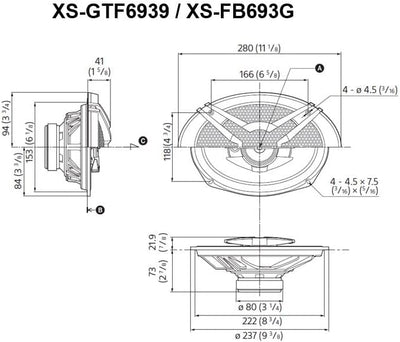 Sony XS-GTF6939 6 * 9" 3-Wege Koaxial-Lautspecher mit 420 Watt Maximalleistung (schwarz, 2 Stück) 6*