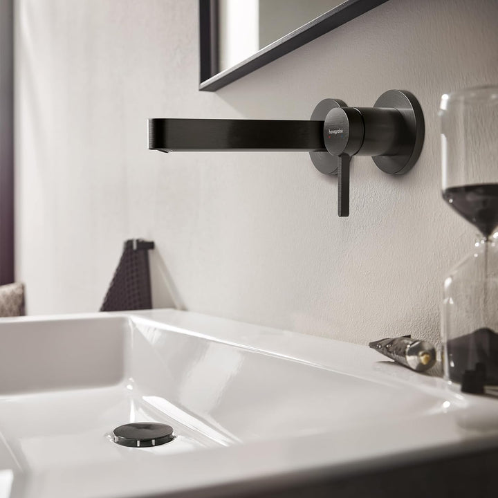 hansgrohe Finoris - Waschtischarmatur Unterputz für Wandmontage mit Ablauf, Wasserhahn Bad mit Ausla