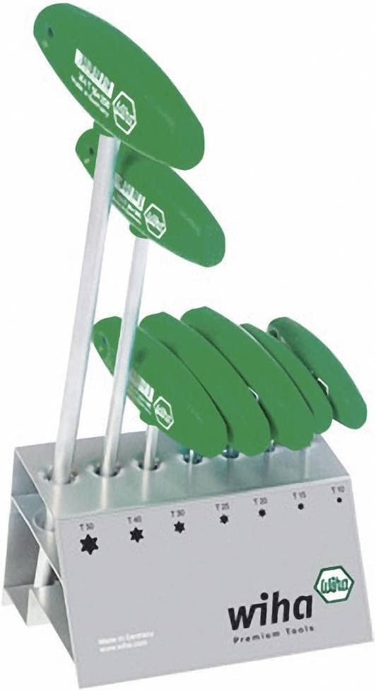 Wiha Stiftschlüssel mit Quergriff Set TORX® 7-tlg. mattverchromt im Werkbankständer (01348) mit Quer