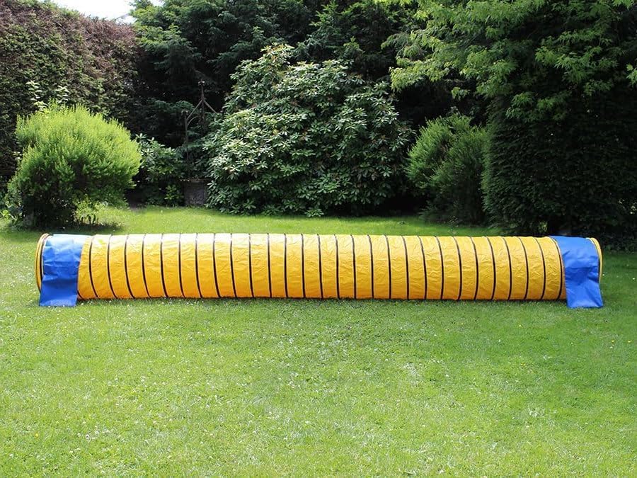 Profi Agility Tunnel für Hunde 5m – Ø60cm - 360° flexibel inkl. Stützsandsäcke – nach FCI-Standard –
