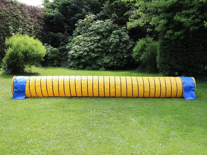 Profi Agility Tunnel für Hunde 5m – Ø60cm - 360° flexibel inkl. Stützsandsäcke – nach FCI-Standard –