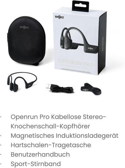 SHOKZ OpenRun Pro Knochenschall Kopfhörer, Open-Ear Kabellos Sport Kopfhörer mit Noise-Cancelling Mi