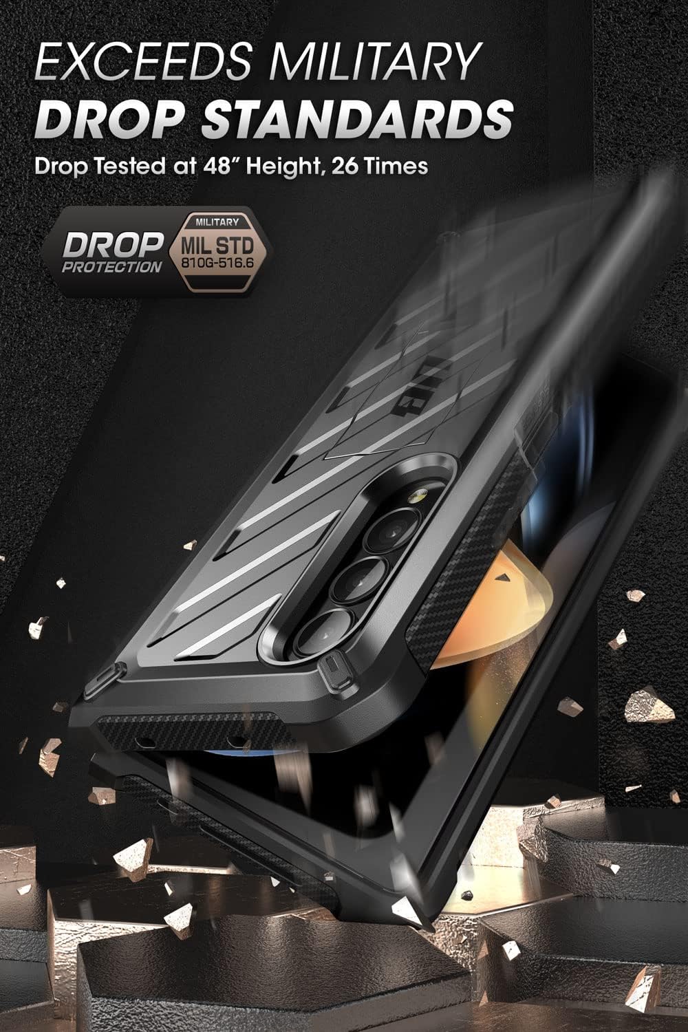 SupCase Hülle für Samsung Galaxy Z Fold 4 5G (2022), Bumper Case Robust Handyhülle Premium Schutzhül