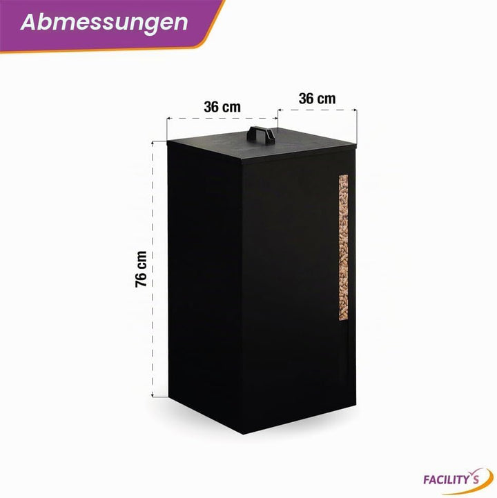Dose für Holzpellets und Pellets - 45 kg Fassungsvermögen