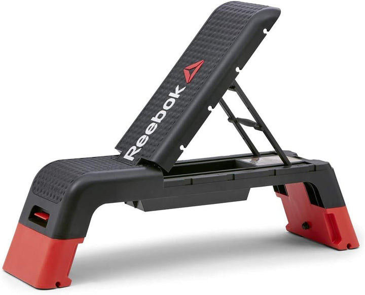 Reebok Deck Multifunktions-Stepbench, schwarz/rot