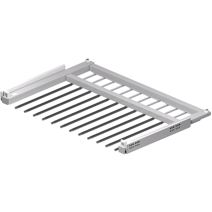 HETTICH 9132916 Silber Amari 200 Hosenhalter (Hosenträger), ausziehbare Halterung für 8 Hosen, Korpu