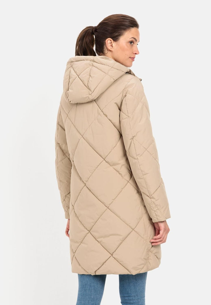 camel active Damen Steppmantel aus recyceltem Polyester 40 Beige, 40 Beige
