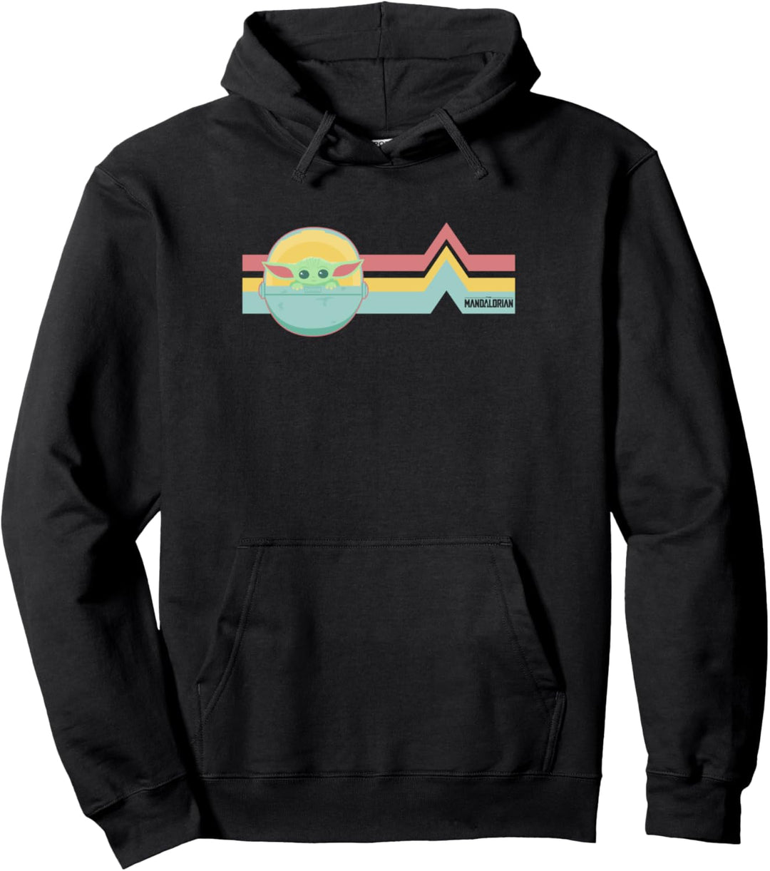 Star Wars The Mandalorian The Child Rainbow Chest Lines Pullover Hoodie