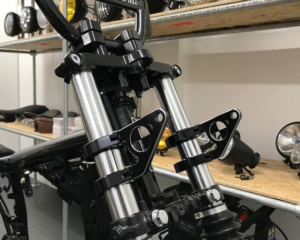 Motorrad Scheinwerfer-Halter Passend Für BMW Cafe Racer Projekt - Schwarz, 38-39mm, 38-39mm