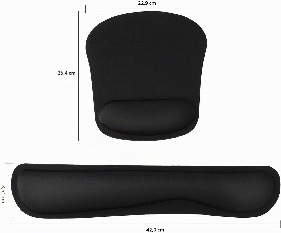 GIM Mauspad mit Gelkissen Tastatur Handballenauflage Maus mit handgelenkauflage schwarz mausmatte er