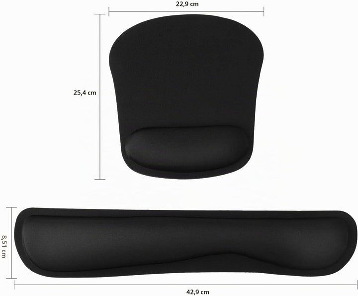 GIM Mauspad mit Gelkissen Tastatur Handballenauflage Maus mit handgelenkauflage schwarz mausmatte er